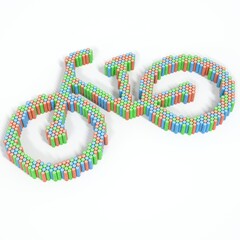 Electric bicycle icon made with many batteries. Sustainable technologies related 3d rendering