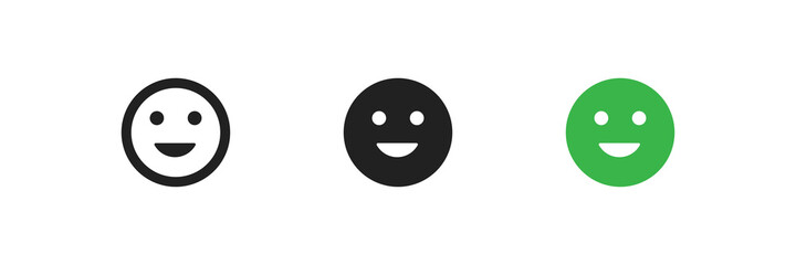 Fototapeta premium Smile, simple line and color icon set. Happy smiley concept, emoji in vector flat