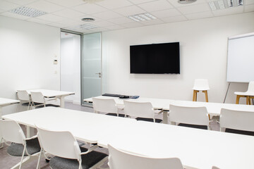 neutral colored empty meeting room