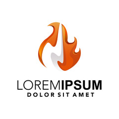 Fire logo illustration Premium Vector