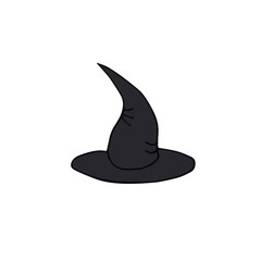 Vector hand drawn doodle sketch colored with hat isolated on white background