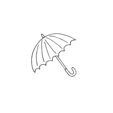 ￼￼Vector hand drawn doodle sketch umbrella isolated on white background