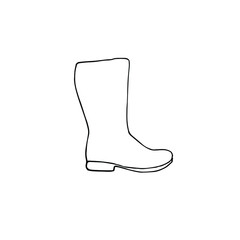 Vector hand drawn doodle sketch gumboots isolated on white background