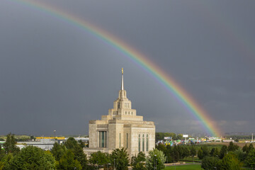Beautiful building. Church of Jesus Christ of Latter-day Saints. Temple of Mormons in Kiev....