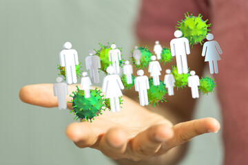 Virus abstract background. protection Genetics Bacteriological Microorganism..