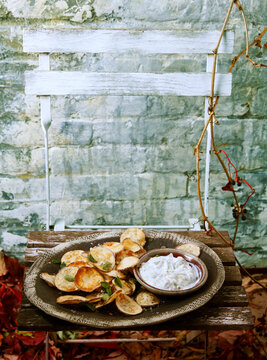 eggplant chips with tzatziki