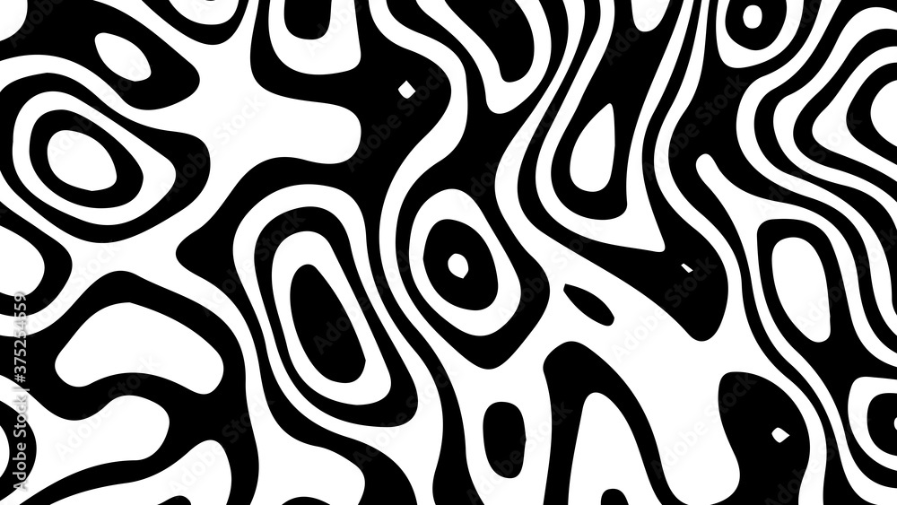 Poster distorted lines. wave is a distortion effect. optical illusion. circular lines stripes or background