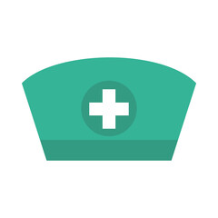 nurse hat icon, flat style