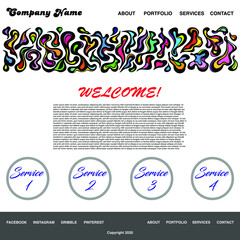 website template with abstract background