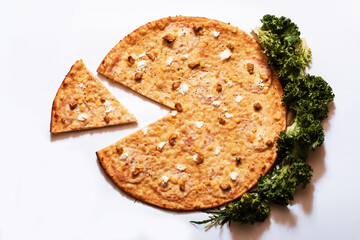 A delicious fresh homemade pizza. Pizza. Food photo. 