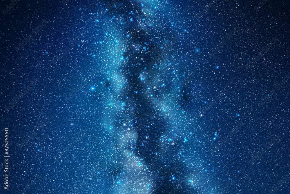 Poster night starry sky. milky way, stars and nebula. space blue background