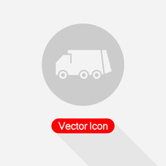 Recycle Truck Icon, Garbage Truck Icon Vector Illustration Eps10