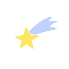 Obraz premium Vector hand drawn doodle sketch colored flying star isolated on white background