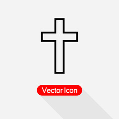 Religion Cross Icon Vector Illustration Eps10