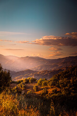 sunset in the mountains