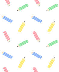 Vector seamless pattern of different color hand drawn doodle sketch pencil isolated on white background
