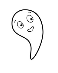 Little cute ghost - vector linear picture for coloring.  is an element for a coloring book. Outline. Halloween picture