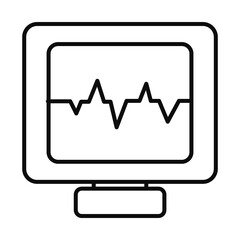 cardio monitor icon, line style