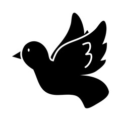 peace dove icon, silhouette style