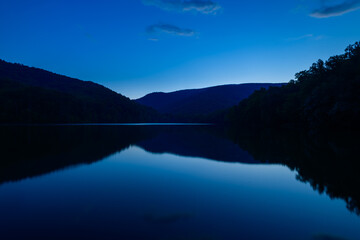 Blue Hour on the Sugar Hollow Reservoir on a Summer Evening