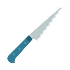 Knife with a serrated blade vector object on white background.