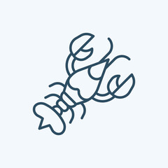 Crayfish Icon Logo Vector Isolated. Oktoberfest Icon Set. Editable Stroke and Pixel Perfect.