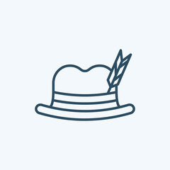 Bavarian Man, Hat Icon Logo Vector Isolated. Oktoberfest Icon Set. Editable Stroke and Pixel Perfect.