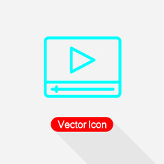 Video Marketing Icon, Video Player Icon Vector Illustration Eps10