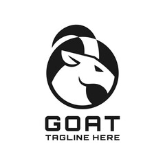simple goat side view logo design