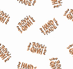 Hand made. Hand-drawn lettering. pattern. Vector illustration