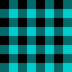 Tartan Robin's Egg Blue plaid. Scottish pattern in black and blue cage. Scottish cage. Traditional Scottish checkered background. Seamless fabric texture. Vector illustration