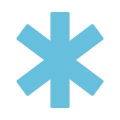 Star Of Life Emergency icon, flat style
