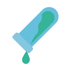 test tube with liquid icon, flat style