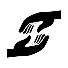 Obraz premium hands icon image, silhouette style