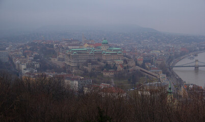 Fototapeta na wymiar Buda Palace from Citadella, Budapest