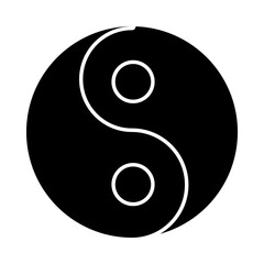 yin yang symbol icon, silhouette style