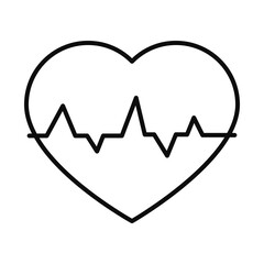 cardio heart icon, line style