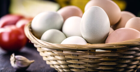 colorful caipira egg typical of brazil, on rustic wooden background