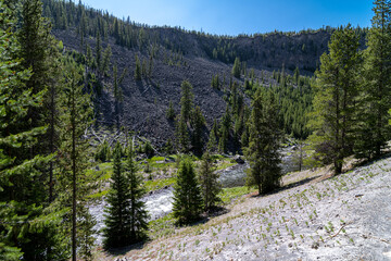 Rock Slide in Yellowstone Park, Wyoming