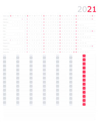 2021 easy to write year planner and timetable