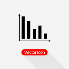 Bar Chart Icon, Diagram Icon, Histogram Column Chart Icon, Financial Sign Vector Illustration Eps10