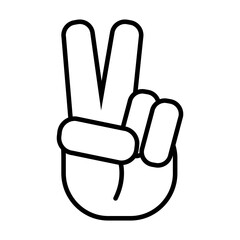 Fototapeta premium hand with peace gesture icon, line style