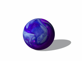 Abstract sphere on a white background. Isolated object. 3D rendering