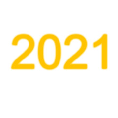 2021 new year illuminated yellow