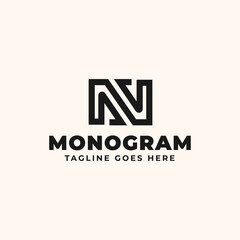 Initial Lettermark N Monogram Logo Template