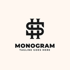 Initial HS SH Monogram Logo Template
