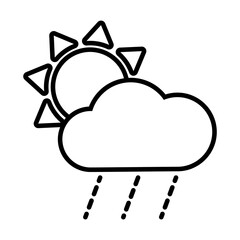 sun and cloud icon, line style