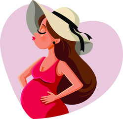 Stylish Pregnant Woman Wearing a Trendy Hat