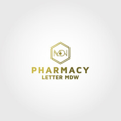 Initial MDW, Letter MDW with plus sign photos, images, assets