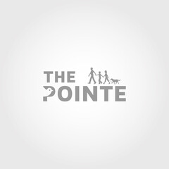 The pointe with bird and family resort Vector logo design template